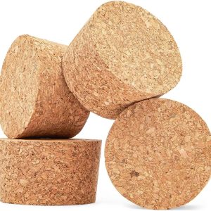 4-Pack Cork Stoppers - 1.53 x 1.29 x 0.78 in Brown Cork - Fits Mason Jars & Wine Bottles - Secure Seal for Glass Bottles, Crafts & DIY Projects