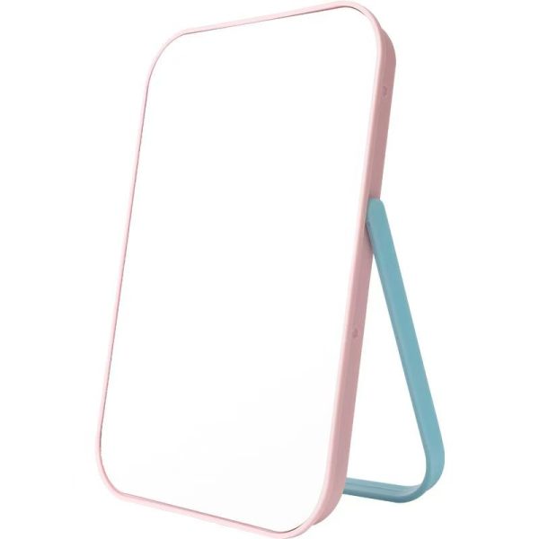 Table Desk Vanity Makeup Mirror,8-Inch Portable Folding Mirror with Metal Stand 90°Adjustable Rotation Tavel Make Up Mirror